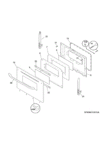 Door parts for Kenmore Range 790.93002312 (79093002312, 790 93002312) from AppliancePartsPros.com