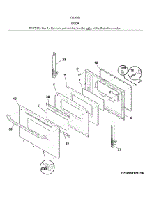 Door parts for Kenmore Range 790.93009314 (79093009314, 790 93009314) from AppliancePartsPros.com
