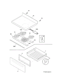 Top / Drawer parts for Kenmore Range 790.93019310 (79093019310, 790 93019310) from AppliancePartsPros.com
