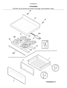 Top / Drawer parts for Kenmore Range 790.94202316 (79094202316, 790 94202316) from AppliancePartsPros.com