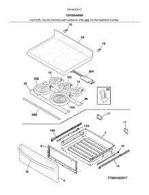 Top / Drawer parts for Kenmore Range 790.94203317 (79094203317, 790 94203317) from AppliancePartsPros.com