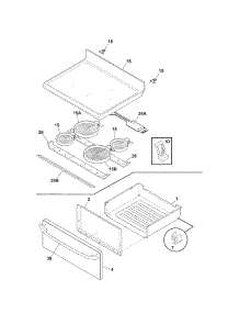 Top / Drawer parts for Kenmore Range 790.95033506 (79095033506, 790 95033506) from AppliancePartsPros.com