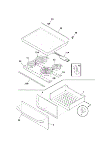 Top / Drawer parts for Kenmore Range 790.95033507 (79095033507, 790 95033507) from AppliancePartsPros.com