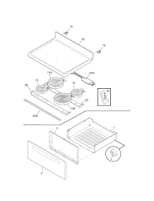 Top / Drawer parts for Kenmore Range 790.95039702 (79095039702, 790 95039702) from AppliancePartsPros.com
