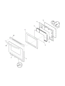 Door parts for Kenmore Range 790.95043505 (79095043505, 790 95043505) from AppliancePartsPros.com