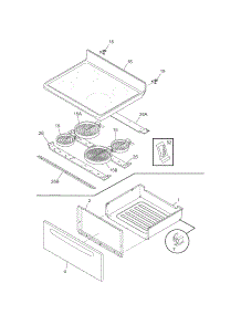 Top / Drawer parts for Kenmore Range 790.95049700 (79095049700, 790 95049700) from AppliancePartsPros.com