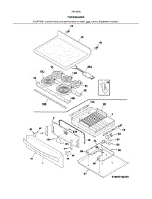 Top / Drawer parts for Kenmore Range 790.95052313 (79095052313, 790 95052313) from AppliancePartsPros.com
