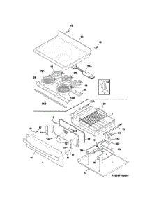 Top / Drawer parts for Kenmore Range 790.95053311 (79095053311, 790 95053311) from AppliancePartsPros.com