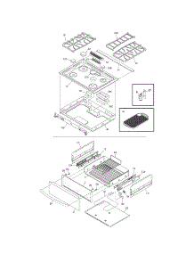 Top / Drawer parts for Kenmore Range 790.36709500 (79036709500, 790 36709500) from AppliancePartsPros.com