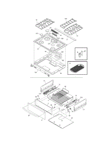 Top / Drawer parts for Kenmore Range 790.36709501 (79036709501, 790 36709501) from AppliancePartsPros.com