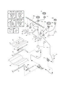 Burner parts for Kenmore Range 790.36709501 (79036709501, 790 36709501) from AppliancePartsPros.com