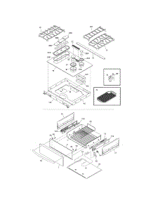 Top / Drawer parts for Kenmore Range 790.36712501 (79036712501, 790 36712501) from AppliancePartsPros.com