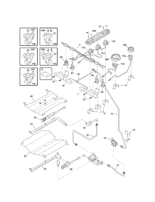 Burner parts for Kenmore Range 790.36712506 (79036712506, 790 36712506) from AppliancePartsPros.com