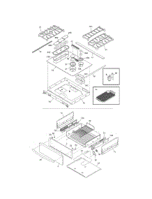 Top / Drawer parts for Kenmore Range 790.36723604 (79036723604, 790 36723604) from AppliancePartsPros.com