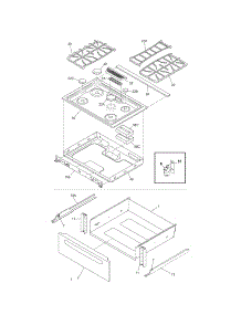 Top / Drawer parts for Kenmore Range 790.36732700 (79036732700, 790 36732700) from AppliancePartsPros.com