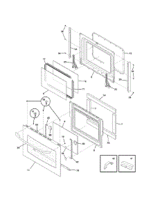 Door parts for Kenmore Range 790.36733701 (79036733701, 790 36733701) from AppliancePartsPros.com