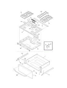 Top / Drawer parts for Kenmore Range 790.36733703 (79036733703, 790 36733703) from AppliancePartsPros.com