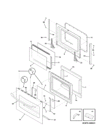 Door parts for Kenmore Range 790.36733703 (79036733703, 790 36733703) from AppliancePartsPros.com