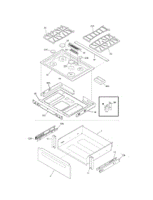 Top / Drawer parts for Kenmore Range 790.36902901 (79036902901, 790 36902901) from AppliancePartsPros.com