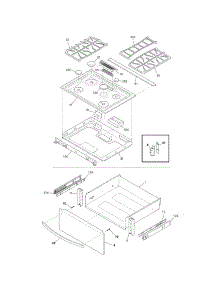 Top / Drawer parts for Kenmore Range 790.36903900 (79036903900, 790 36903900) from AppliancePartsPros.com