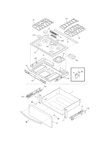 Top / Drawer parts for Kenmore Range 790.36903901 (79036903901, 790 36903901) from AppliancePartsPros.com