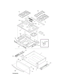 Top / Drawer parts for Kenmore Range 790.36903902 (79036903902, 790 36903902) from AppliancePartsPros.com