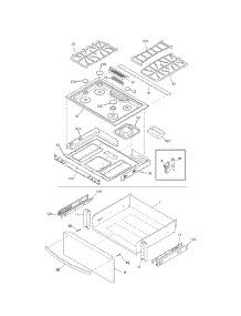 Top / Drawer parts for Kenmore Range 790.36903905 (79036903905, 790 36903905) from AppliancePartsPros.com