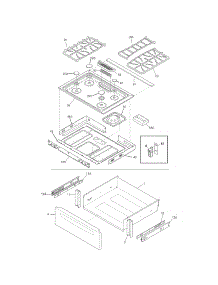 Top / Drawer parts for Kenmore Range 790.36904905 (79036904905, 790 36904905) from AppliancePartsPros.com