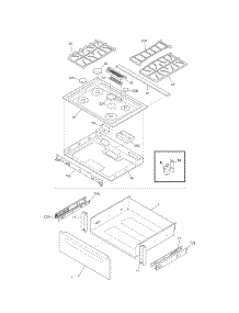 Top / Drawer parts for Kenmore Range 790.36909900 (79036909900, 790 36909900) from AppliancePartsPros.com