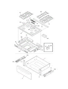 Top / Drawer parts for Kenmore Range 790.36909903 (79036909903, 790 36909903) from AppliancePartsPros.com