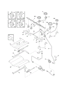 Burner parts for Kenmore Range 790.36932900 (79036932900, 790 36932900) from AppliancePartsPros.com