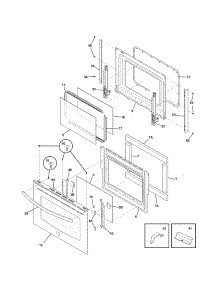 Door parts for Kenmore Range 790.36933901 (79036933901, 790 36933901) from AppliancePartsPros.com