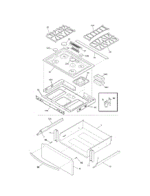 Top / Drawer parts for Kenmore Range 790.36933901 (79036933901, 790 36933901) from AppliancePartsPros.com