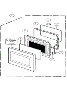 Door Parts parts for Kenmore Microwave 721.61283100 (72161283100, 721 61283100) from AppliancePartsPros.com