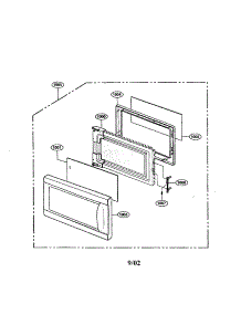 Door parts for Kenmore Microwave 721.62102200 (72162102200, 721 62102200) from AppliancePartsPros.com