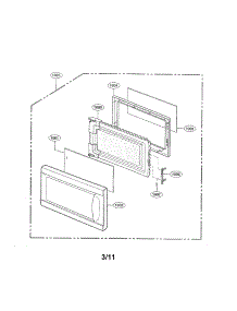Door Parts parts for Kenmore Microwave 721.62102201 (72162102201, 721 62102201) from AppliancePartsPros.com