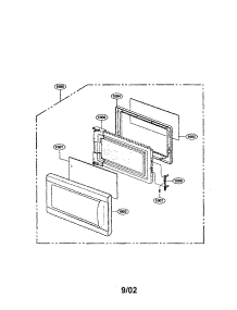 Door parts for Kenmore Microwave 721.62109200 (72162109200, 721 62109200) from AppliancePartsPros.com