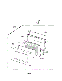 Door Parts parts for Kenmore Microwave 721.62222300 (72162222300, 721 62222300) from AppliancePartsPros.com