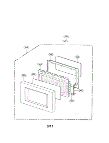Door Parts parts for Kenmore Microwave 721.62222301 (72162222301, 721 62222301) from AppliancePartsPros.com