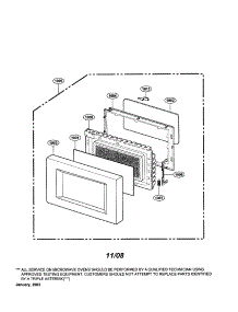 Door parts for Kenmore Microwave 721.62229300 (72162229300, 721 62229300) from AppliancePartsPros.com