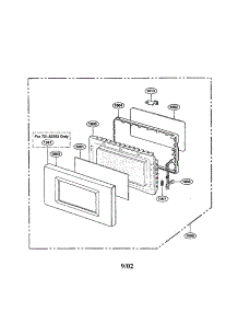 Door parts for Kenmore Microwave 721.62252200 (72162252200, 721 62252200) from AppliancePartsPros.com