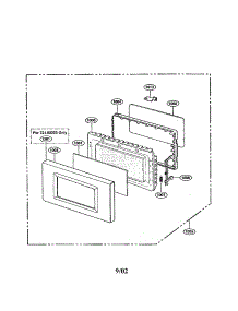 Door parts for Kenmore Microwave 721.62253200 (72162253200, 721 62253200) from AppliancePartsPros.com