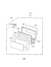 Door parts for Kenmore Microwave 721.62259201 (72162259201, 721 62259201) from AppliancePartsPros.com