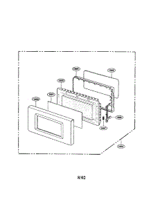 Door parts for Kenmore Microwave 721.62342202 (72162342202, 721 62342202) from AppliancePartsPros.com