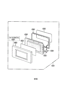 Door Parts parts for Kenmore Microwave 721.62462200 (72162462200, 721 62462200) from AppliancePartsPros.com