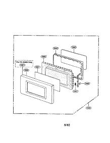 Door parts for Kenmore Microwave 721.62463200 (72162463200, 721 62463200) from AppliancePartsPros.com