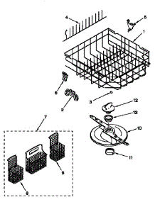 Lower Dishrack parts for Kenmore Dishwasher 665.15955790 (66515955790, 665 15955790) from AppliancePartsPros.com