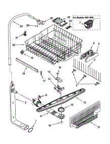 Upper Dishrack And Water Feed parts for Kenmore Dishwasher 665.15964990 (66515964990, 665 15964990) from AppliancePartsPros.com