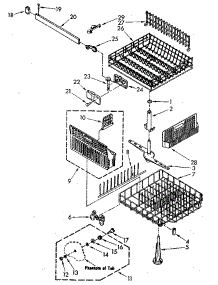 Dishrack Parts parts for Kenmore Dishwasher 665.1596581 (6651596581, 665 1596581) from AppliancePartsPros.com