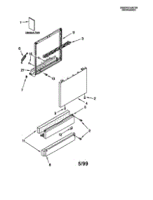 Door And Panel parts for Kenmore Dishwasher 665.15974990 (66515974990, 665 15974990) from AppliancePartsPros.com